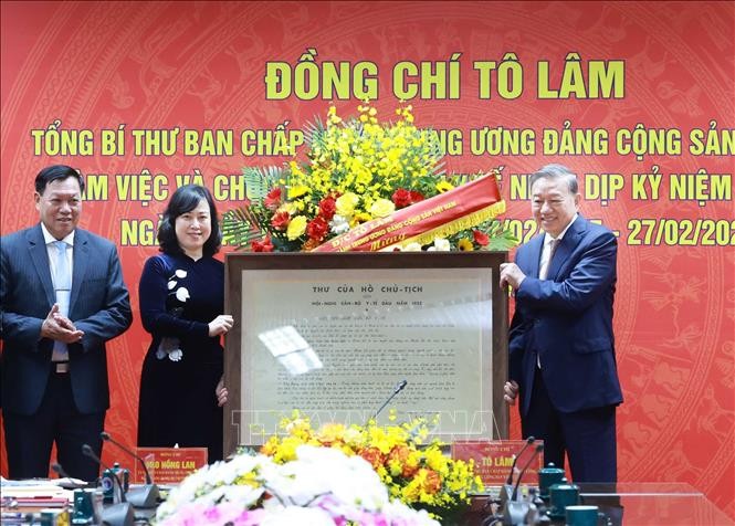 Tổng Bí thư Tô Lâm thăm, làm việc với Bộ Y tế ảnh 3