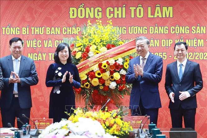 Tổng Bí thư Tô Lâm thăm, làm việc với Bộ Y tế ảnh 4