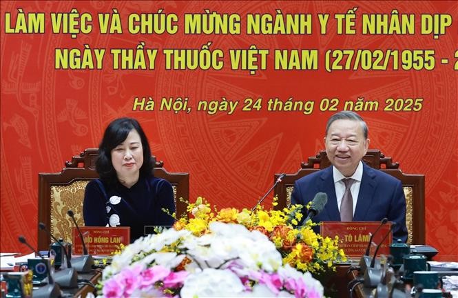 Tổng Bí thư Tô Lâm thăm, làm việc với Bộ Y tế ảnh 2