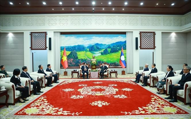 Thủ tướng Phạm Minh Chính gặp Lãnh đạo CHDCND Lào ảnh 2