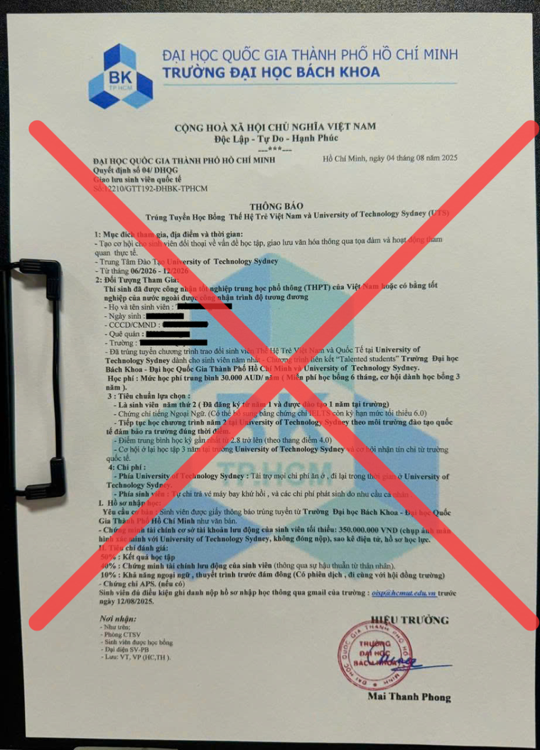 Cảnh báo lừa đảo mạo danh trường đại học mùa nhập học 2025 ảnh 1