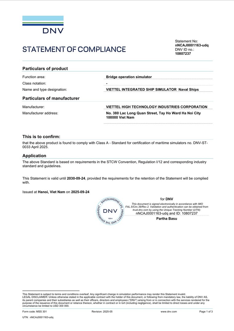 Công nghệ mô phỏng hàng hải Việt Nam lần đầu đạt chuẩn quốc tế cao nhất ảnh 1