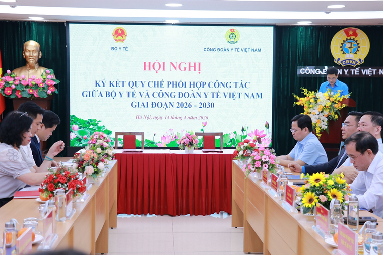 Hội nghị ký kết Quy chế phối hợp công tác giữa Bộ Y tế và Công đoàn Y tế Việt Nam giai đoạn 2026 - 2030 ảnh 4
