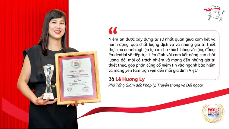 Prudential Việt Nam 10 năm liên tiếp đạt Top 10 Công ty Bảo hiểm uy tín ảnh 2