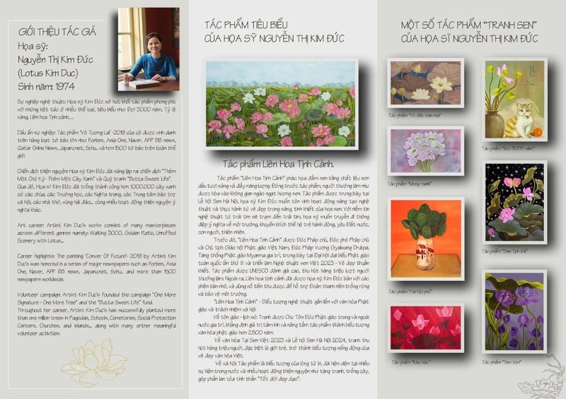 Liên Hoa Tịnh Cảnh - Bức tranh quý được GHPGVN chọn làm món quà tặng Tổng thống Sri Lanka ảnh 1