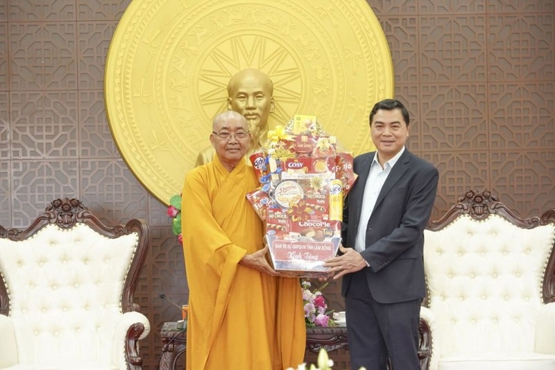 Lâm Đồng: Ban Trị sự Phật giáo thăm chính quyền tỉnh ảnh 1