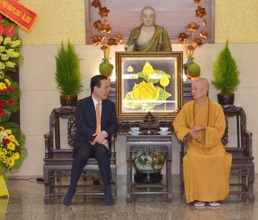 Chủ tịch nước Võ Văn Thưởng thăm Chủ tịch Hội đồng Trị sự GHPGVN ảnh 2