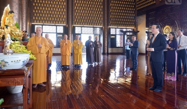 Chủ tịch nước Võ Văn Thưởng thăm Chủ tịch Hội đồng Trị sự GHPGVN ảnh 6