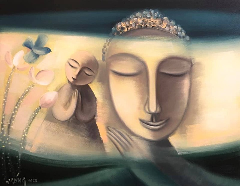 Cõi thiền trong những bức tranh của hoạ sĩ Hoàng A Sáng ảnh 7