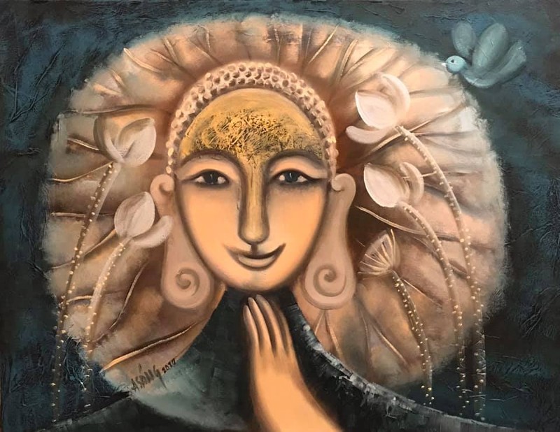 Cõi thiền trong những bức tranh của hoạ sĩ Hoàng A Sáng ảnh 8