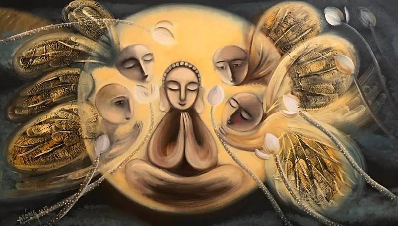 Cõi thiền trong những bức tranh của hoạ sĩ Hoàng A Sáng ảnh 11