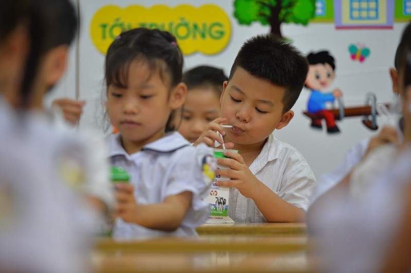 Học sinh Hà Nội hào hứng với sữa học đường - ảnh 5