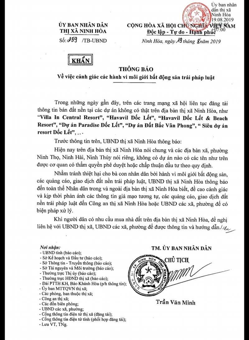 Khánh Hòa cảnh báo người dân không giao dịch mua đất tại Dốc Lết - ảnh 1