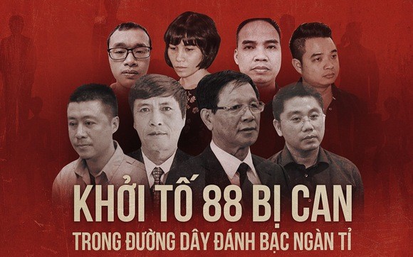 88 người trong đường dây đánh bạc ngàn tỉ có tướng công an ‘bảo kê’