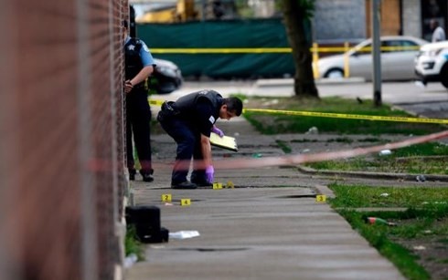 Hiện trường xả súng tại Chicago, Mỹ. Ảnh: Getty