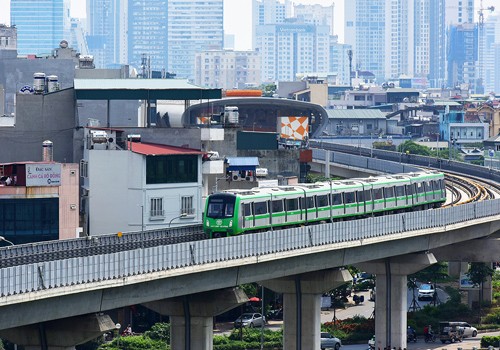 Tàu điện dự án Cát Linh - Hà Đông chạy thử. Ảnh: Giang Huy