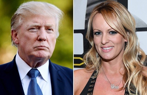 Tổng thống Mỹ Donald Trump (trái) và sao phim khiêu dâm Stormy Daniels. Ảnh: Peolple.