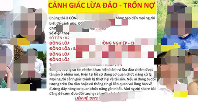 Thông tin xuất hiện trên mạng cho rằng một số cô giáo lừa đảo, trốn nợ. (Ảnh chụp lại)