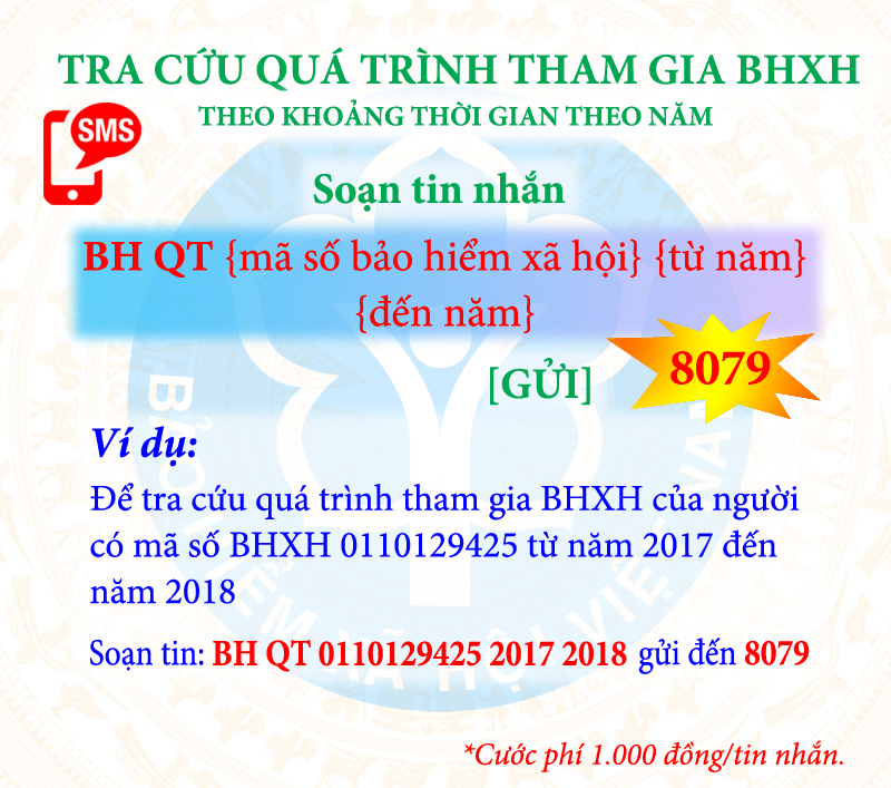 Người dân có thể tra cứu quá trình đóng, hưởng BHXH, BHYT qua dịch vụ tin nhắn