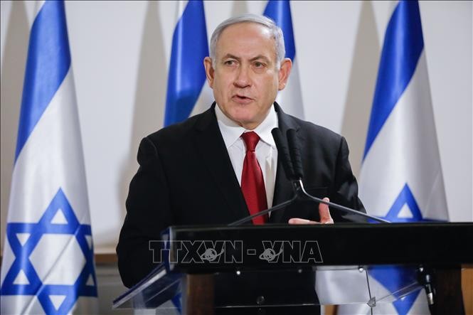 Thủ tướng Israel Benjamin Netanyahu trong cuộc họp báo tại Tel Aviv ngày 12/11/2019. Ảnh: THX/ TTXVN