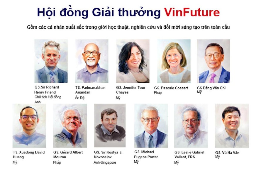 Các thành viên Hội đồng Giải thưởng VinFuture.