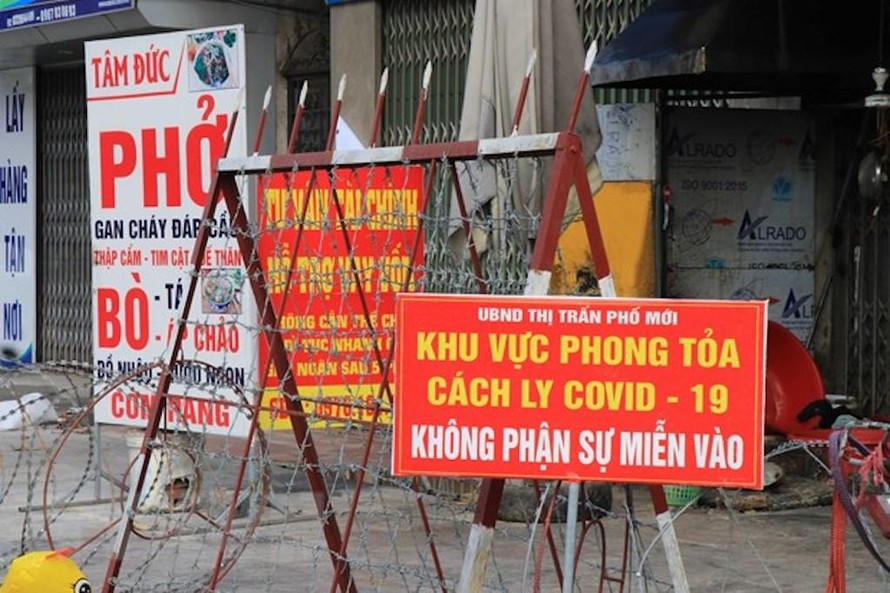 Khu vực bị phong tỏa tại tỉnh Bắc Ninh. (Ảnh minh hoạ)