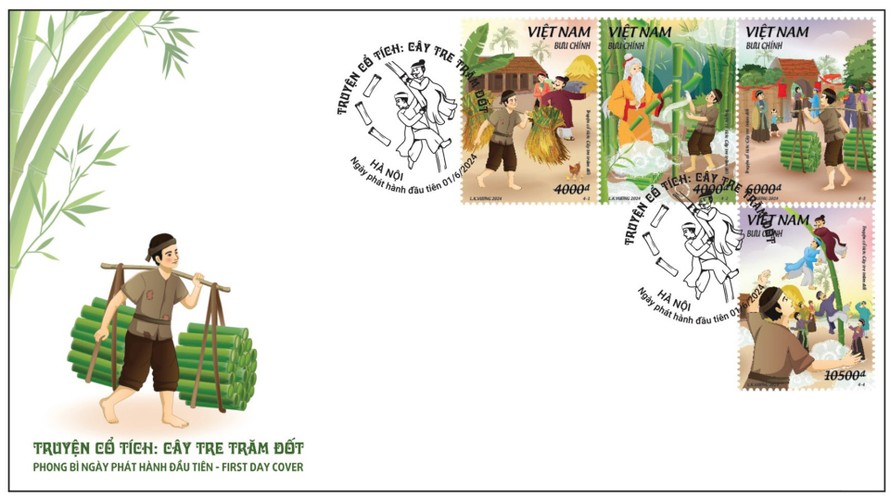 Phát hành bộ tem "Truyện cổ tích Viêt Nam: Cây tre trăm đốt"