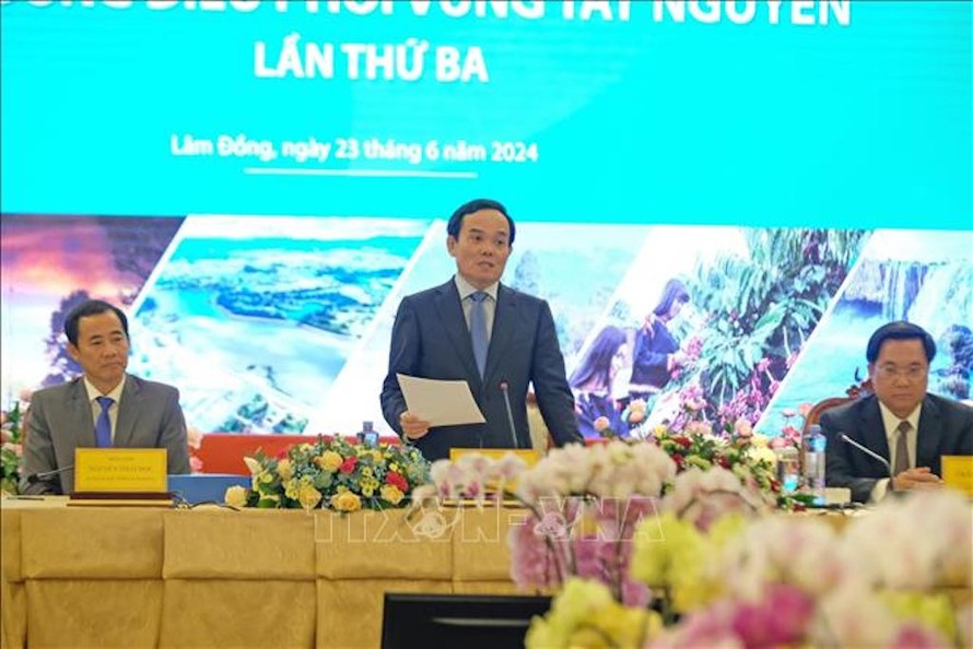 Phó Thủ tướng Trần Lưu Quang phát biểu. 