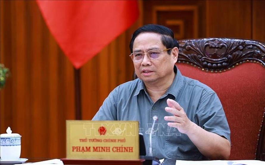 Thủ tướng Phạm Minh Chính chủ trì cuộc họp giữa Thường trực Chính phủ với Thường trực Tiểu ban Kinh tế-Xã hội. 