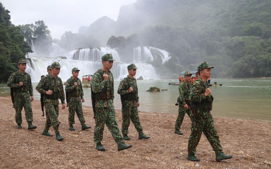 Bộ đội biên phòng tuần tra biên giới. (Ảnh: VOV)