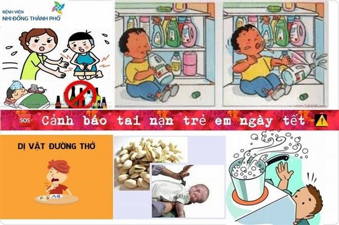 Phụ huynh nên cẩn trọng với những tai nạn trẻ có thể gặp trong ngày Tết. (Ảnh: BVCC)