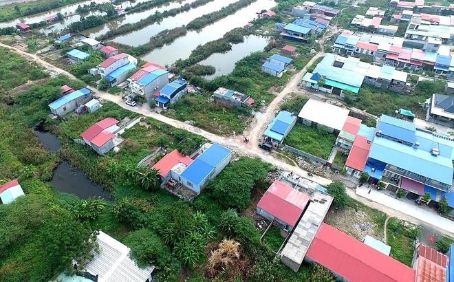 Toàn cảnh khu đất 9,2 ha tại phường Thành Tô bị lấn chiếm, xây dựng tràn lan. Ảnh: An Ninh Hải Phòng.