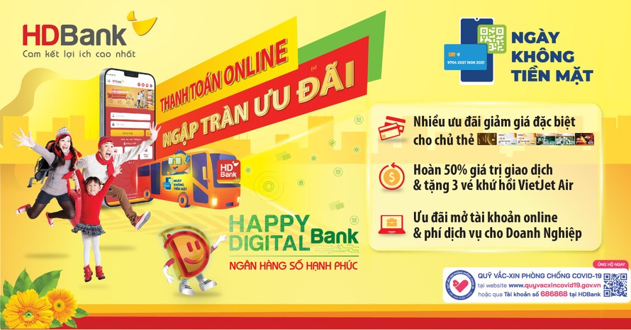 Trúng nhà, trúng xe, nhận ngay ưu đãi hoàn tiền 50% khi thanh toán không tiền mặt với HDBank