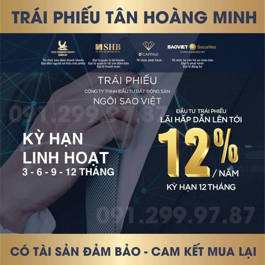 Tân Hoàng Minh phát hành 800 tỷ đồng trái phiếu