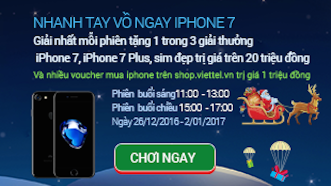 Ông già Noel phát miễn phí Iphone 7 Plus