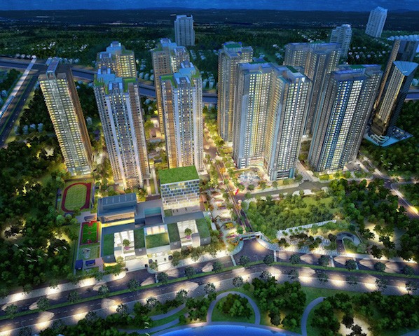 Không gian xanh tạo nên điểm nhấn cho Khu Sapphire - Goldmark City.