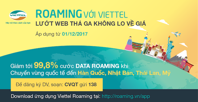 Giảm hơn 99% cước data roaming ngay trước thềm Giáng sinh và năm mới.