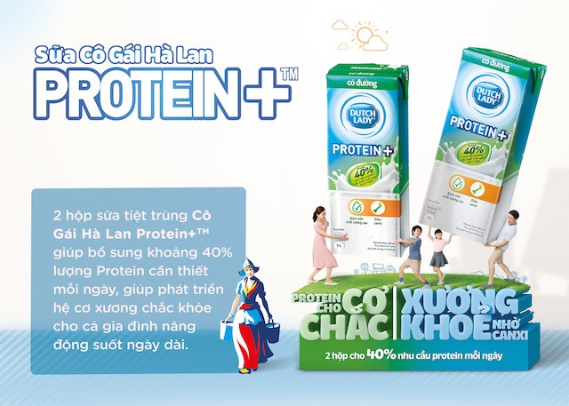 Cô Gái Hà Lan ra mắt sản phẩm sữa tiệt trùng có đường Protein+TM