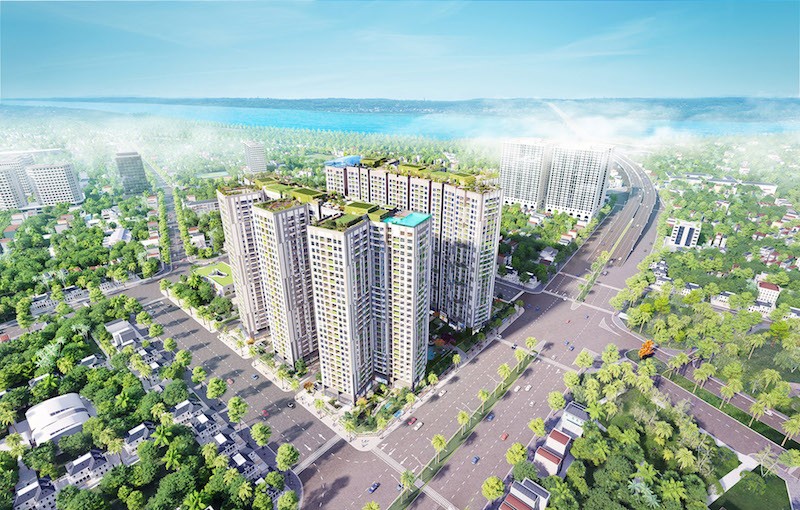 Imperia Sky Garden đã cất nóc tòa tháp căn hộ đầu tiên.