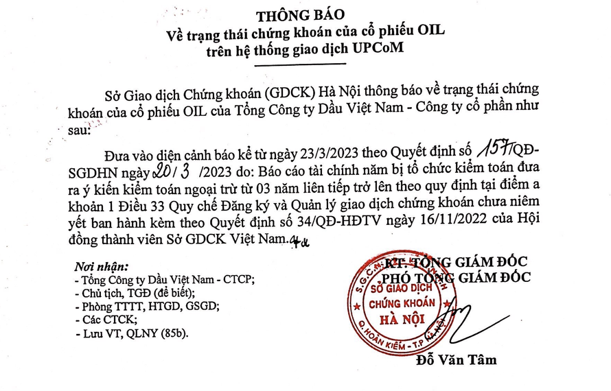 Vì sao hơn 1 tỷ cổ phiếu PV Oil bị đưa vào diện cảnh báo?