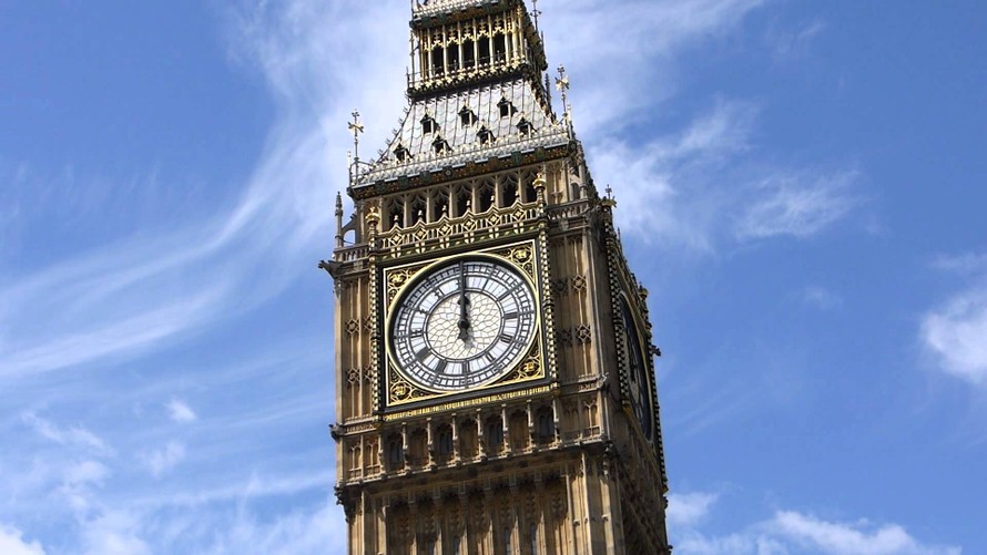 Đồng hồ Big Ben nổi tiếng của cung điện Westminster