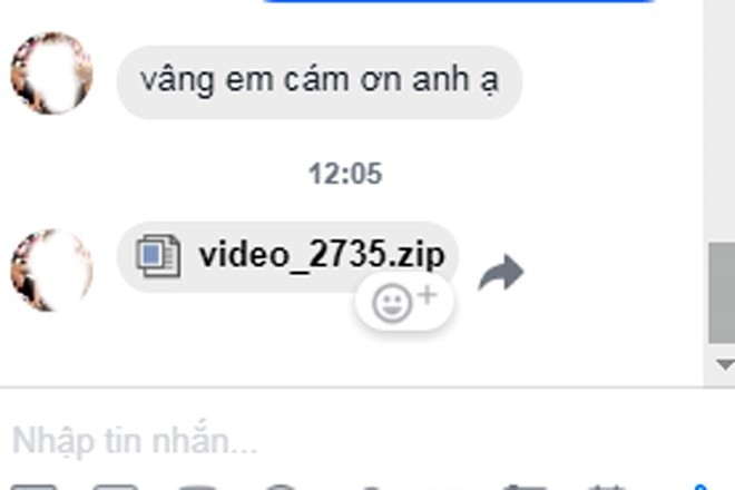 Một người bạn đã rất lâu không liên hệ "bỗng dưng" gửi file đính kèm .zip. (Ảnh: Vietnam+)