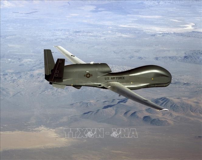 Máy bay trinh sát và do thám không người lái RQ-4 Global Hawk của Mỹ. Ảnh: AFP/TTXVN