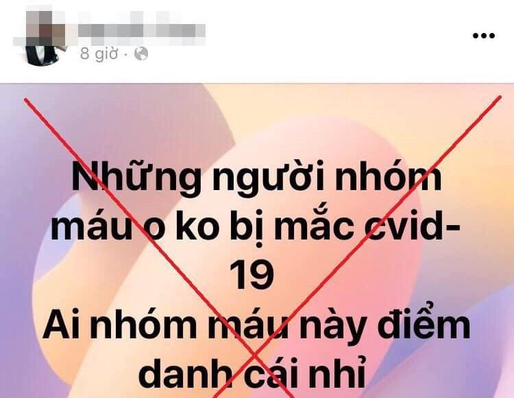 Phạt 10 triệu đồng người tung tin 'nhóm máu O không mắc COVID-19'