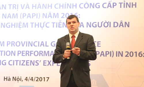 Ông Kamal Malhotra, Điều phối viên Liên Hợp quốc thường trú tại Việt Nam phát biểu tại lễ công bố.