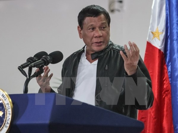 Tổng thống Philippines Rodrigo Duterte. (Nguồn: AFP/TTXVN)