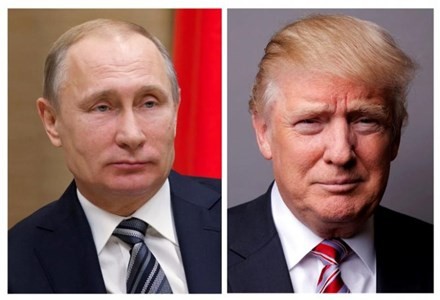 Tổng thống Nga Vladimir Putin (trái) và Tổng thống Mỹ Donald Trump