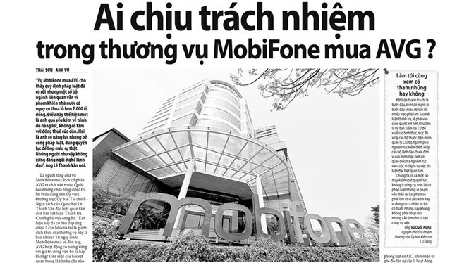 Thanh tra Chính phủ đã chỉ rõ trách nhiệm của nhiều tập thể, cá nhân trong vụ MobiFone mua AVG ẢNH TN