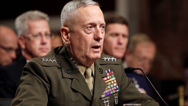 Đại tướng Thủy quân Lục chiến James Mattis trở thành tân bộ trưởng quốc phòng Mỹ. Ảnh: AP.