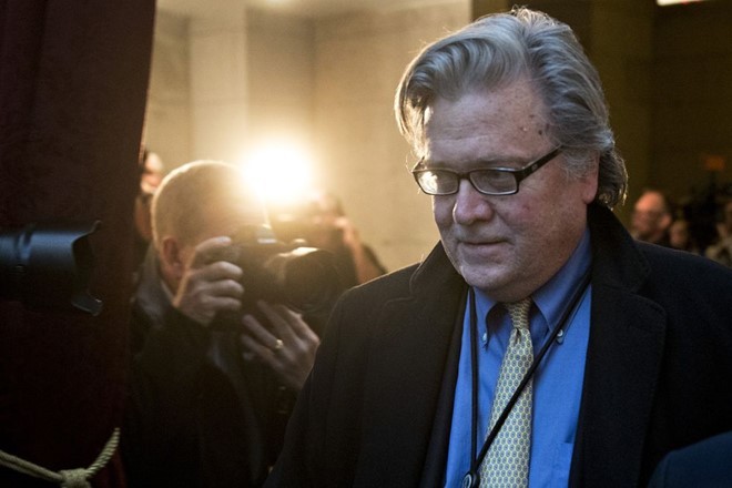 Chiến lược gia trưởng, cố vấn cấp cao Stephen Bannon. Ảnh: Bloomberg.